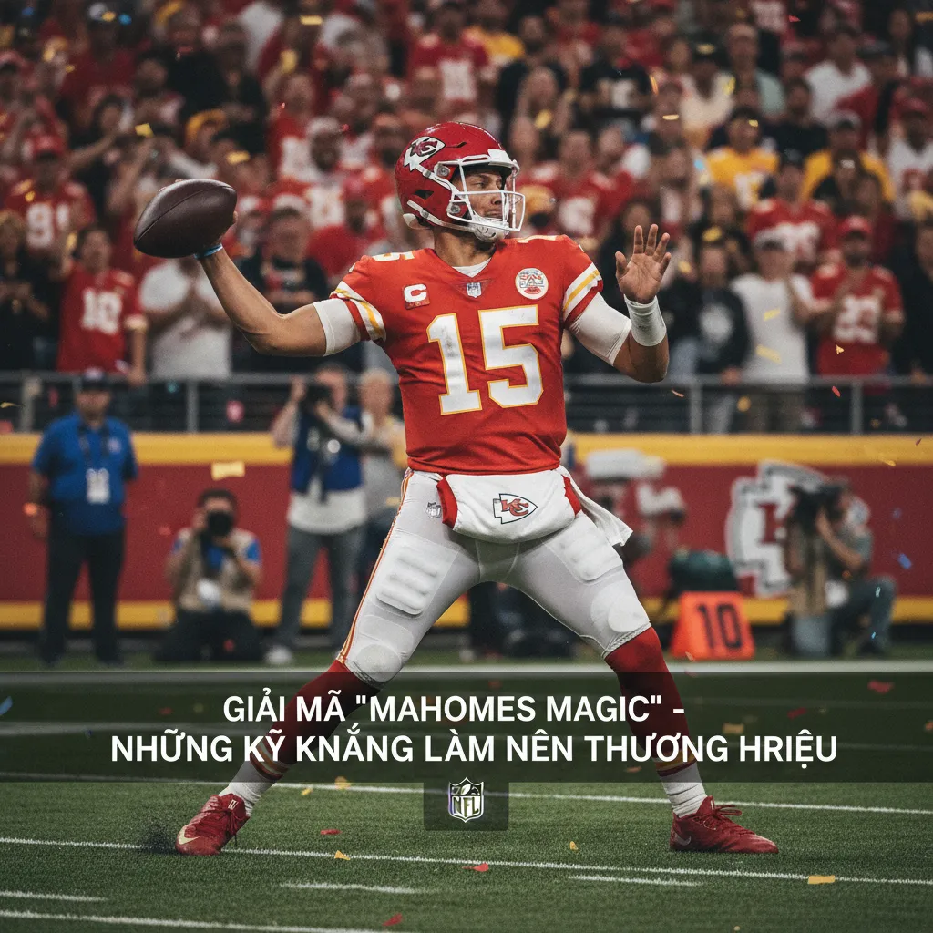 Patrick Mahomes trong màu áo Texas Tech, thể hiện lối chơi "gunslinger"